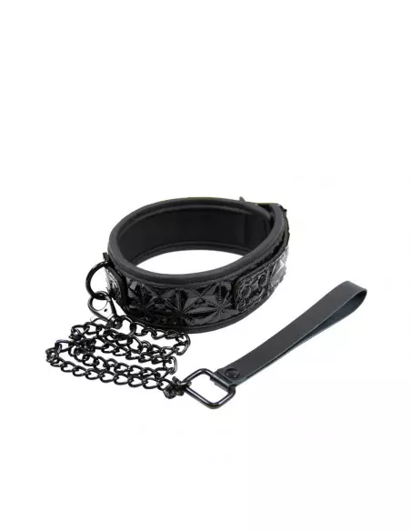 Sinful Collar Black Nyakörv Pórázzal Nyakörv és póráz NS Toys