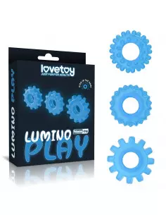 Lumino Play Penis Ring 3 pcs Péniszgyűrű Péniszgyűrűk - Mandzsetták Lovetoy