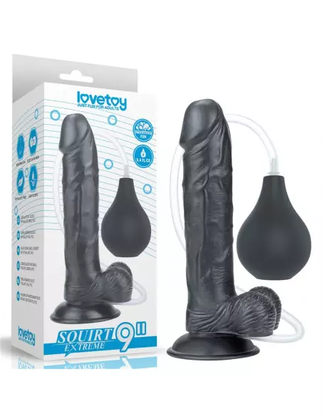 9'' Squirt Extreme Dildó - Black Dongok - Dildók Lovetoy