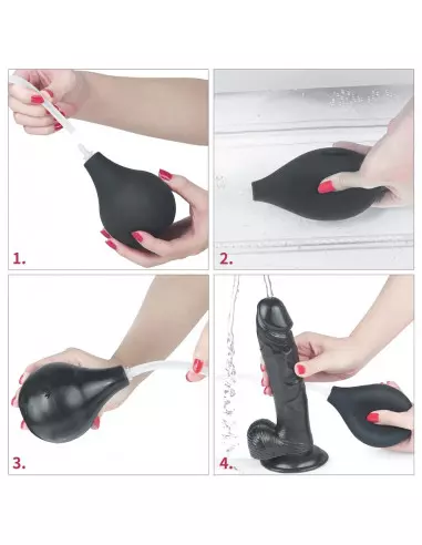 9'' Squirt Extreme Dildó - Black Dongok - Dildók Lovetoy