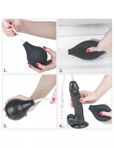 9'' Squirt Extreme Dildó - Black Dongok - Dildók Lovetoy