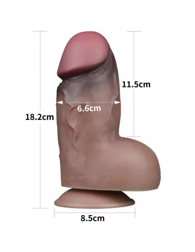 7" Dual-Layered Silicone Nature Cock Brown Dildó Dongok - Dildók Lovetoy