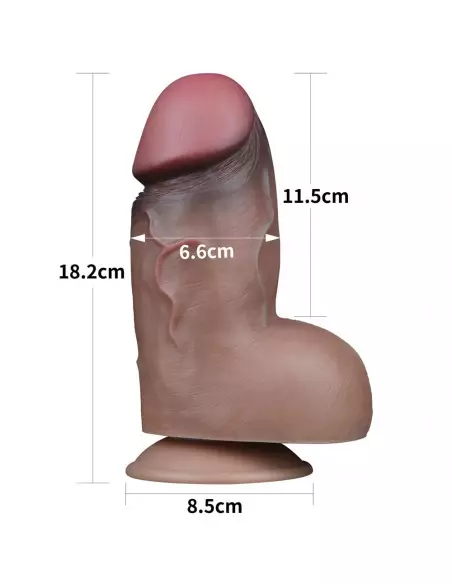 7" Dual-Layered Silicone Nature Cock Brown Dildó Dongok - Dildók Lovetoy