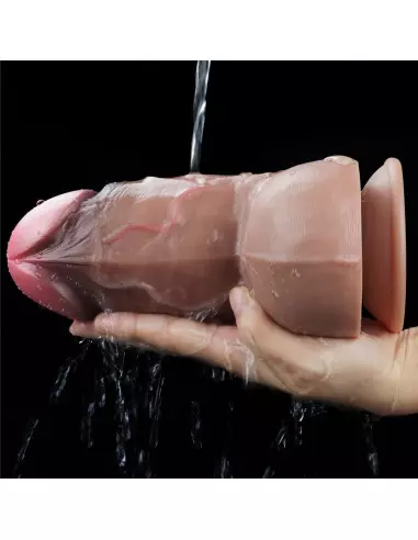 7" Dual-Layered Silicone Nature Cock Brown Dildó Dongok - Dildók Lovetoy
