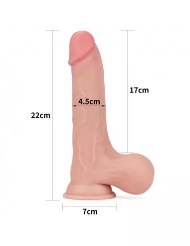 8.5'' Sliding Skin Dual Layer Dong - Whole Testicle Dildó Dongok - Dildók Lovetoy