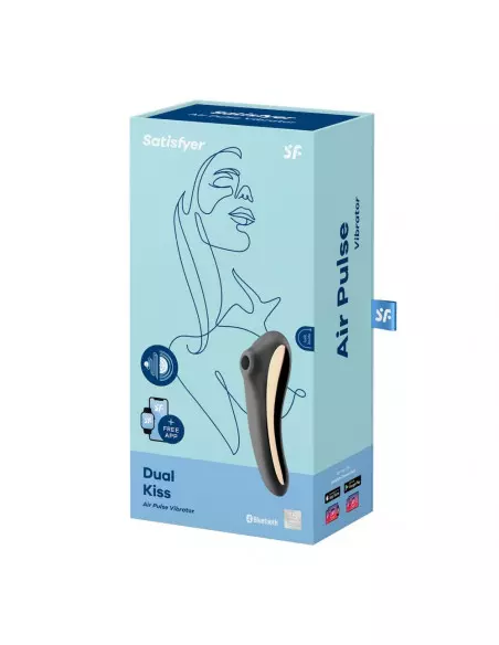Dual Kiss black Vibrátor Nonfiguratív vibrátorok Satisfyer