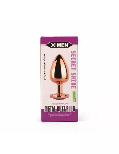 X-MEN Secret Shine Metal Fenékdugó Rose Gold Heart M Fenékdugók X-Men