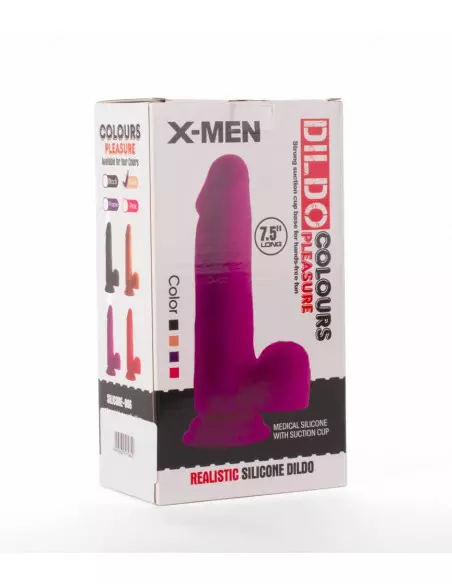 X-MEN 7.5" Dildó Colours Pleasure Black 1 Dongok - Dildók X-Men