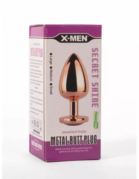 X-MEN Secret Shine Metal Fenékdugó Rose Gold Heart L Fenékdugók X-Men