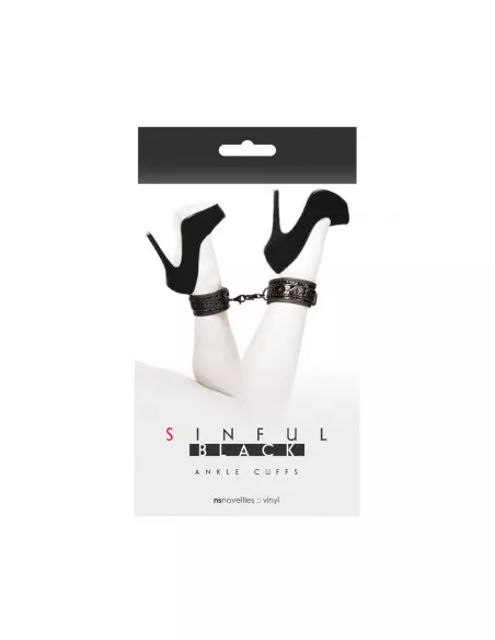 Sinful Ankle Cuffs Black Boka Bilincs Bilincsek - Kötözők NS Toys