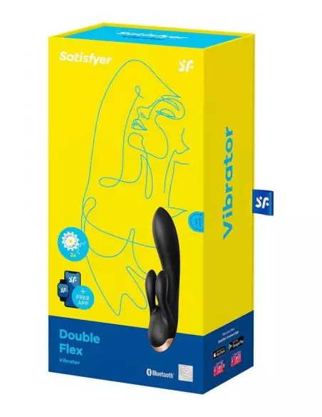 Double Flex black Okos Vibrátor Okos vibrátorok Satisfyer