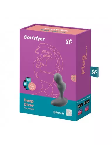 Deep Diver Connect App grey Okos Vibrátor Fenékdugók Satisfyer