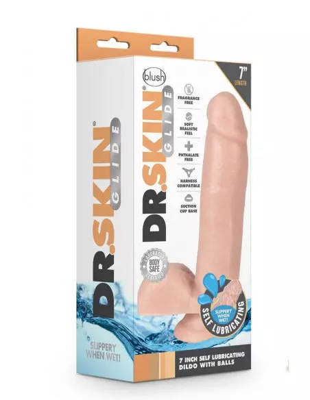 DR. SKIN 7INCH SELF LUBRICATING Dildó Dongok - Dildók Blush