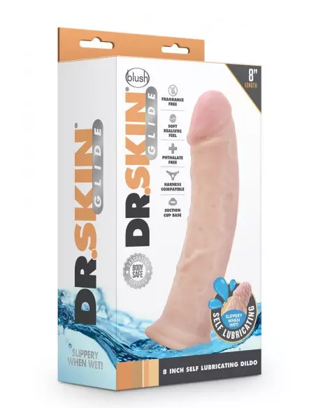 DR. SKIN 8INCH SELF LUBRICATING Dildó Dongok - Dildók Blush