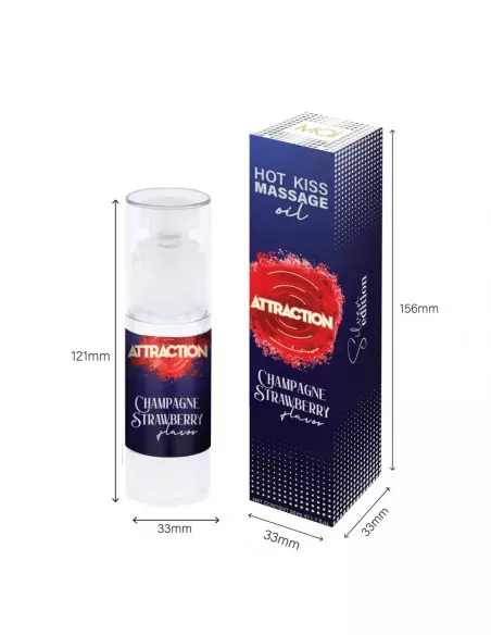 ATTRACTION CHAMPAGNE STRAWBERRY Masszázsolaj 50 ML Masszázsgyertyák és olajok Mai Attraction
