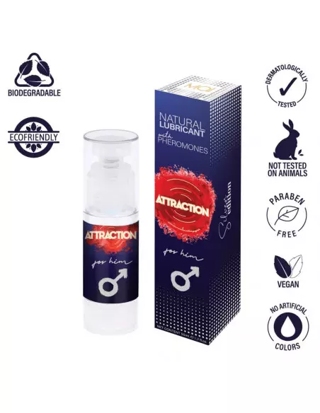 LUBRICANT ATTRACTION FOR HIM Vízbázisú Síkosító Feromonnal 50 ML Vízbázisú síkosítók Mai Attraction