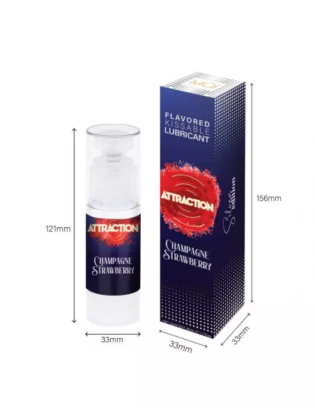 LUBRICANT ATTRACTION CHAMPAGNE STRAWBERRY Vízbázisú Síkosító 50 ML Vízbázisú síkosítók Mai Attraction