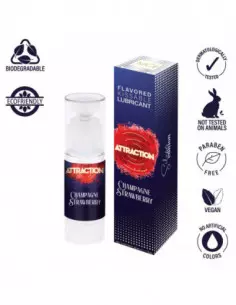 LUBRICANT ATTRACTION CHAMPAGNE STRAWBERRY Vízbázisú Síkosító 50 ML Vízbázisú síkosítók Mai Attraction 2