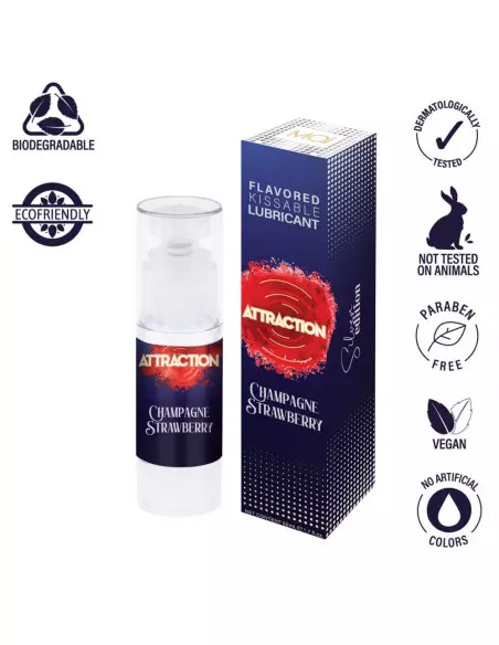 LUBRICANT ATTRACTION CHAMPAGNE STRAWBERRY Vízbázisú Síkosító 50 ML Vízbázisú síkosítók Mai Attraction