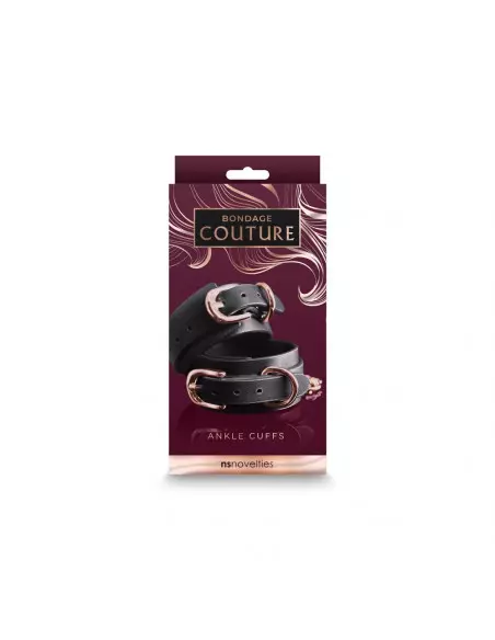 Bondage Couture - Ankle Cuffs - Black Boka Bilincs Bilincsek - Kötözők NS Toys