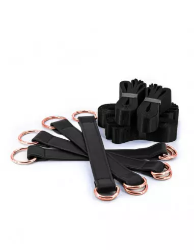 Bondage Couture - Tie Down Straps - Black Kötöző Bilincsek - Kötözők NS Toys