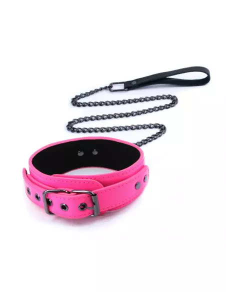Electra - Collar & Leash - Pink Nyakörv Pórázzal Nyakörv és póráz NS Toys