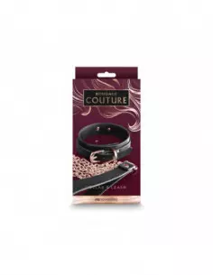 Bondage Couture - Collar and Leash - Black Nyakörv Pórázzal Nyakörv és póráz NS Toys