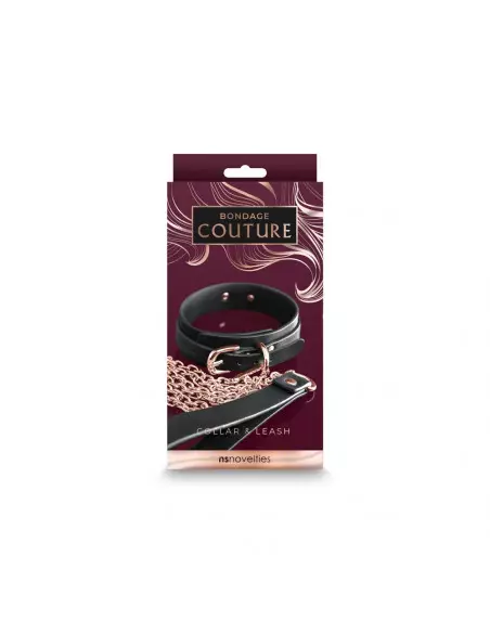 Bondage Couture - Collar and Leash - Black Nyakörv Pórázzal Nyakörv és póráz NS Toys Bondage Couture - Collar and Leash - Black Nyakörv Pórázzal Nyakörv és póráz NS Toys