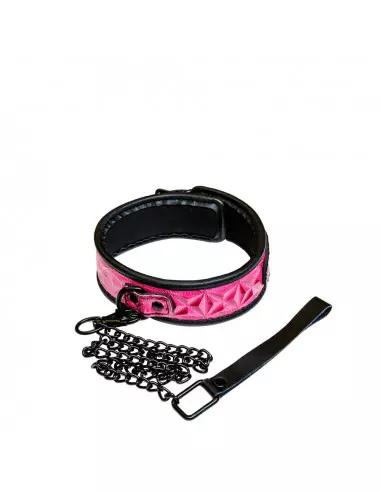 Sinful Collar Pink Nyakörv Pórázzal Nyakörv és póráz NS Toys