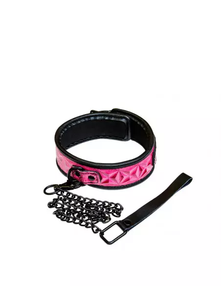 Sinful Collar Pink Nyakörv Pórázzal Nyakörv és póráz NS Toys