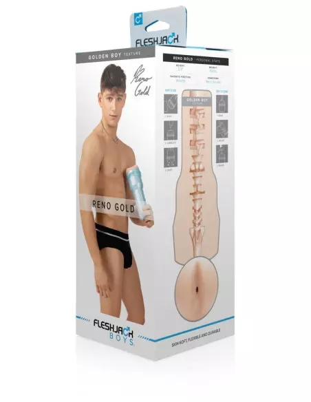 Fleshjack Boys Reno Gold Golden Boy Maszturbátor Férfi maszturbátorok Fleshlight