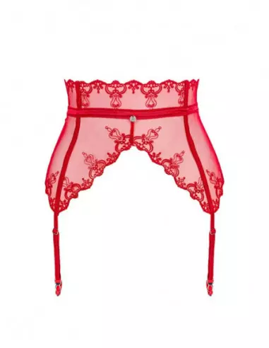 Lonesia garter belt red L/XL Harisnyák - Harisnyatartók Obsessive