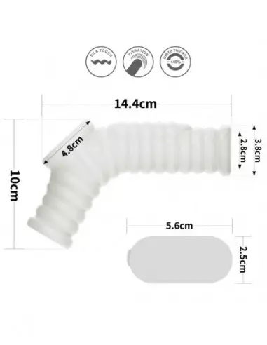 Vibrating Silk Knights Ring with Scrotum Sleeve (White) III Mandzsetta Péniszgyűrűk - Mandzsetták Lovetoy