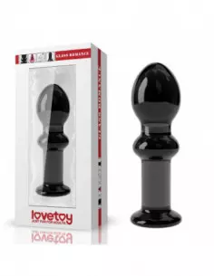4.5" Glass Romance Black Fenékdugó Fenékdugók Lovetoy