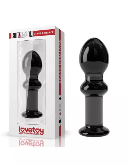4.5" Glass Romance Black Fenékdugó Fenékdugók Lovetoy