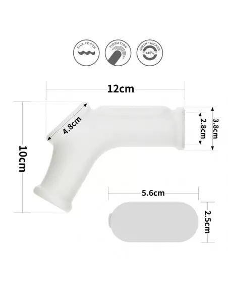 Vibrating Silk Knights Ring with Scrotum Sleeve (White) I Mandzsetta Péniszgyűrűk - Mandzsetták Lovetoy Vibrating Silk Knights Ring with Scrotum Sleeve (White) I Mandzsetta Péniszgyűrűk - Mandzsetták Lovetoy