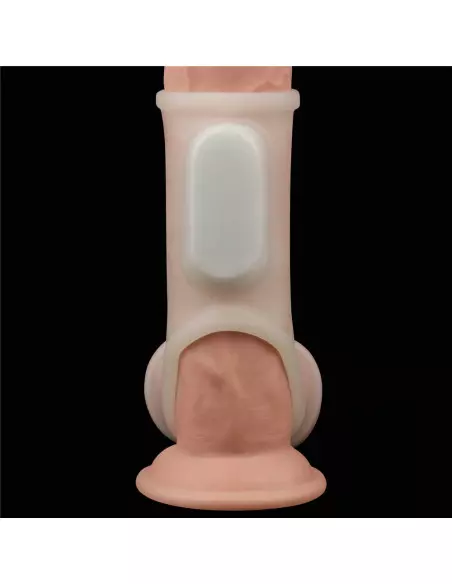 Vibrating Silk Knights Ring with Scrotum Sleeve (White) I Mandzsetta Péniszgyűrűk - Mandzsetták Lovetoy Vibrating Silk Knights Ring with Scrotum Sleeve (White) I Mandzsetta Péniszgyűrűk - Mandzsetták Lovetoy