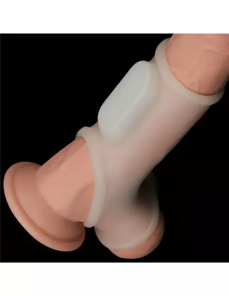 Vibrating Silk Knights Ring with Scrotum Sleeve (White) I Mandzsetta Péniszgyűrűk - Mandzsetták Lovetoy Vibrating Silk Knights Ring with Scrotum Sleeve (White) I Mandzsetta Péniszgyűrűk - Mandzsetták Lovetoy