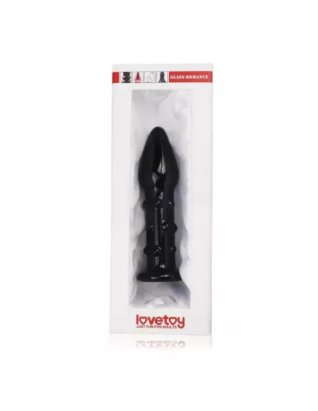 5.5" Glass Romance Black Fenékdugó Fenékdugók Lovetoy