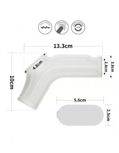 Vibrating Silk Knights Ring with Scrotum Sleeve (White) II Mandzsetta Péniszgyűrűk - Mandzsetták Lovetoy