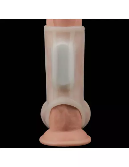 Vibrating Silk Knights Ring with Scrotum Sleeve (White) II Mandzsetta Péniszgyűrűk - Mandzsetták Lovetoy Vibrating Silk Knights Ring with Scrotum Sleeve (White) II Mandzsetta Péniszgyűrűk - Mandzsetták Lovetoy