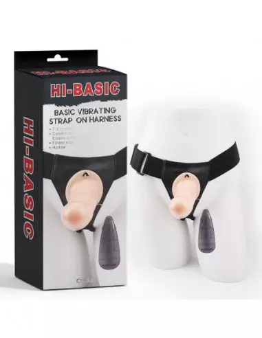 Basic Vibrating Strap-on Harness-Flesh Felcsatolható Dildó Felcsatolható eszközök Chisa Novelties