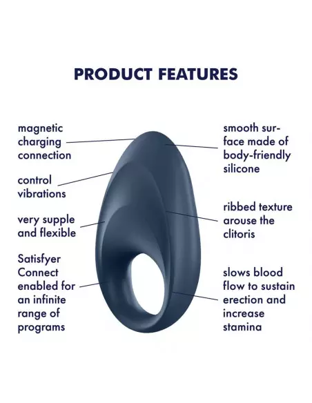 Mighty One Pénisgyűrű Okos vibrátorok Satisfyer Mighty One Pénisgyűrű Okos vibrátorok Satisfyer