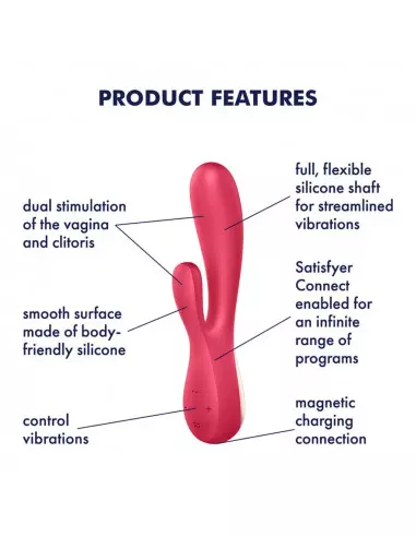 Mono Flex Piros Okos Vibrátor Okos vibrátorok Satisfyer