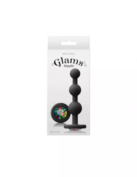 Glams - Ripple Rainbow Gem - Black Fenékdugó Fenékdugók NS Toys