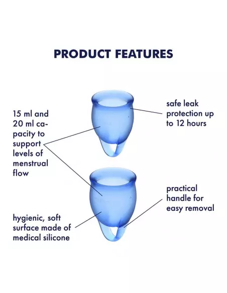 Feel confident (dark blue) Menstruációs Kehely Intim higiénia Satisfyer Feel confident (dark blue) Menstruációs Kehely Intim higiénia Satisfyer