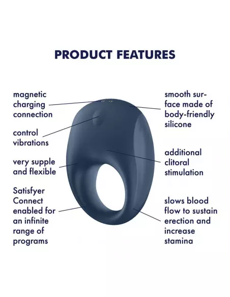 Strong One Péniszgyűrű Okos vibrátorok Satisfyer