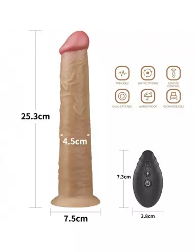 10'' Dual Layered Platinum Silicone Rotator Vibrátor Realisztikus vibrátorok Lovetoy
