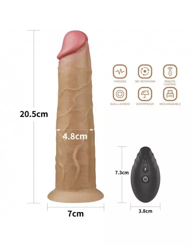 8.0'' Dual Layered Platinum Silicone Rotator Vibrátor Realisztikus vibrátorok Lovetoy