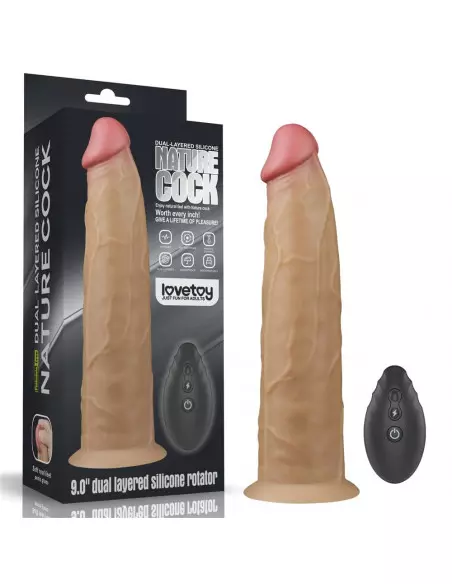 9.0'' Dual Layered Platinum Silicone Rotator Vibrátor Realisztikus vibrátorok Lovetoy